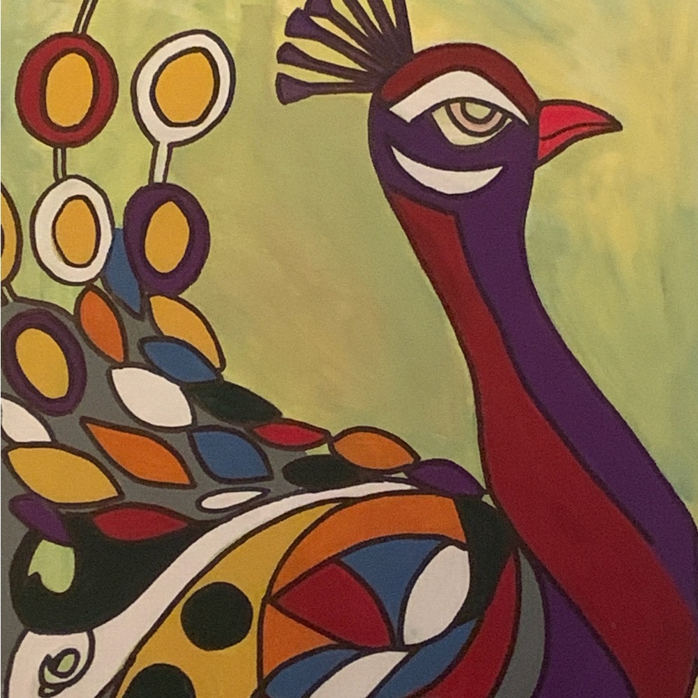 Art by me size 16 x 20 Colorful Peacock Art Print